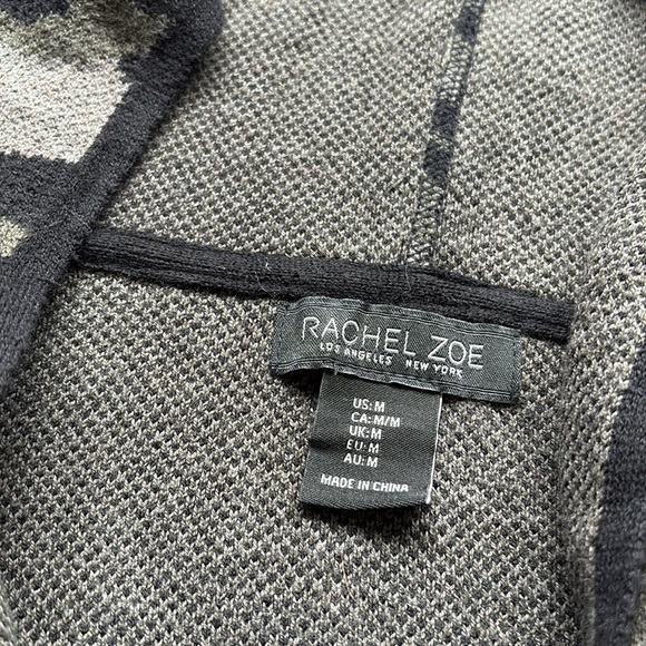 Rachel Zoe Camo Cardigan Hoodie | Longline Open Sweater Jacket Size Medium - Picture 4 of 7